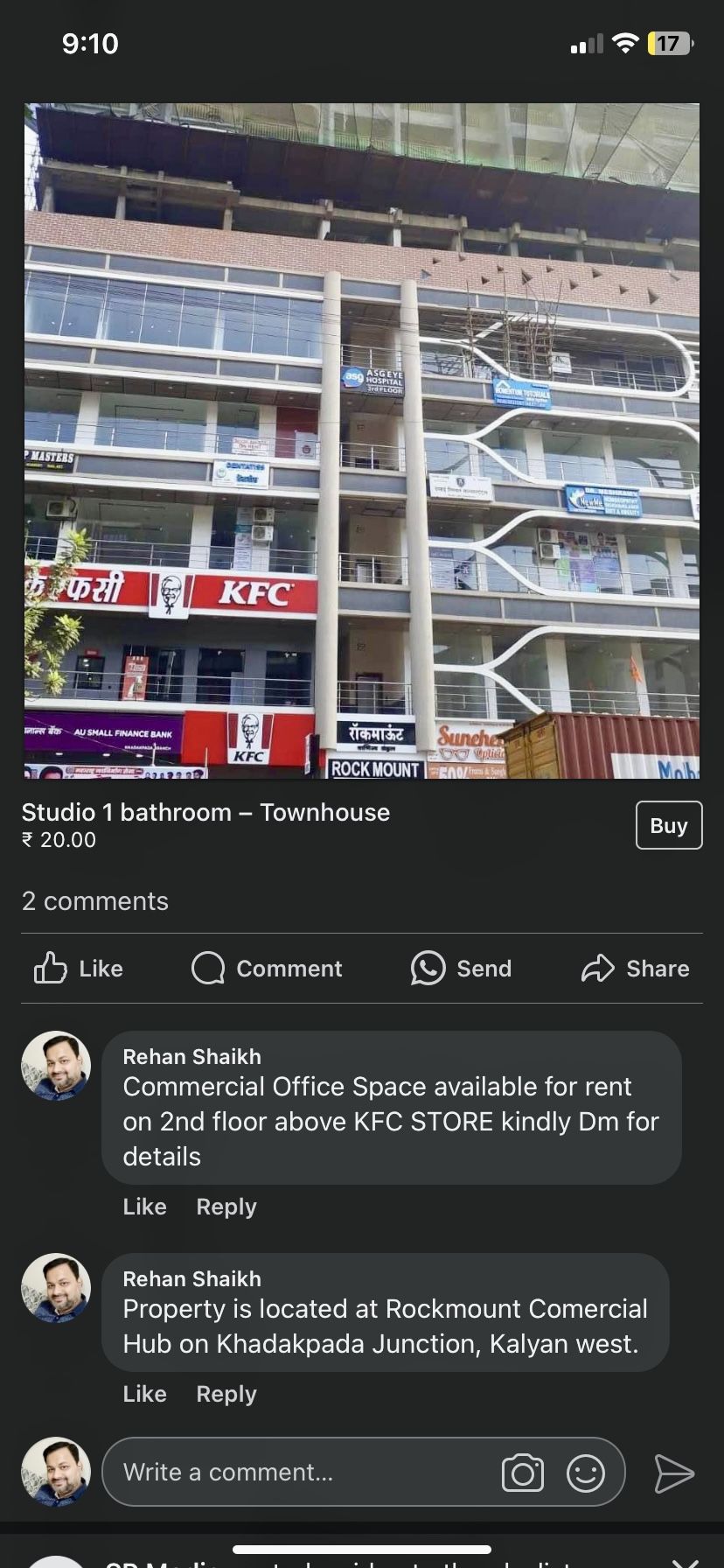 Commercial Office Space for Rent in Khadakpada Circle, Barave road, Kalyan west , Kalyan-West, Mumbai